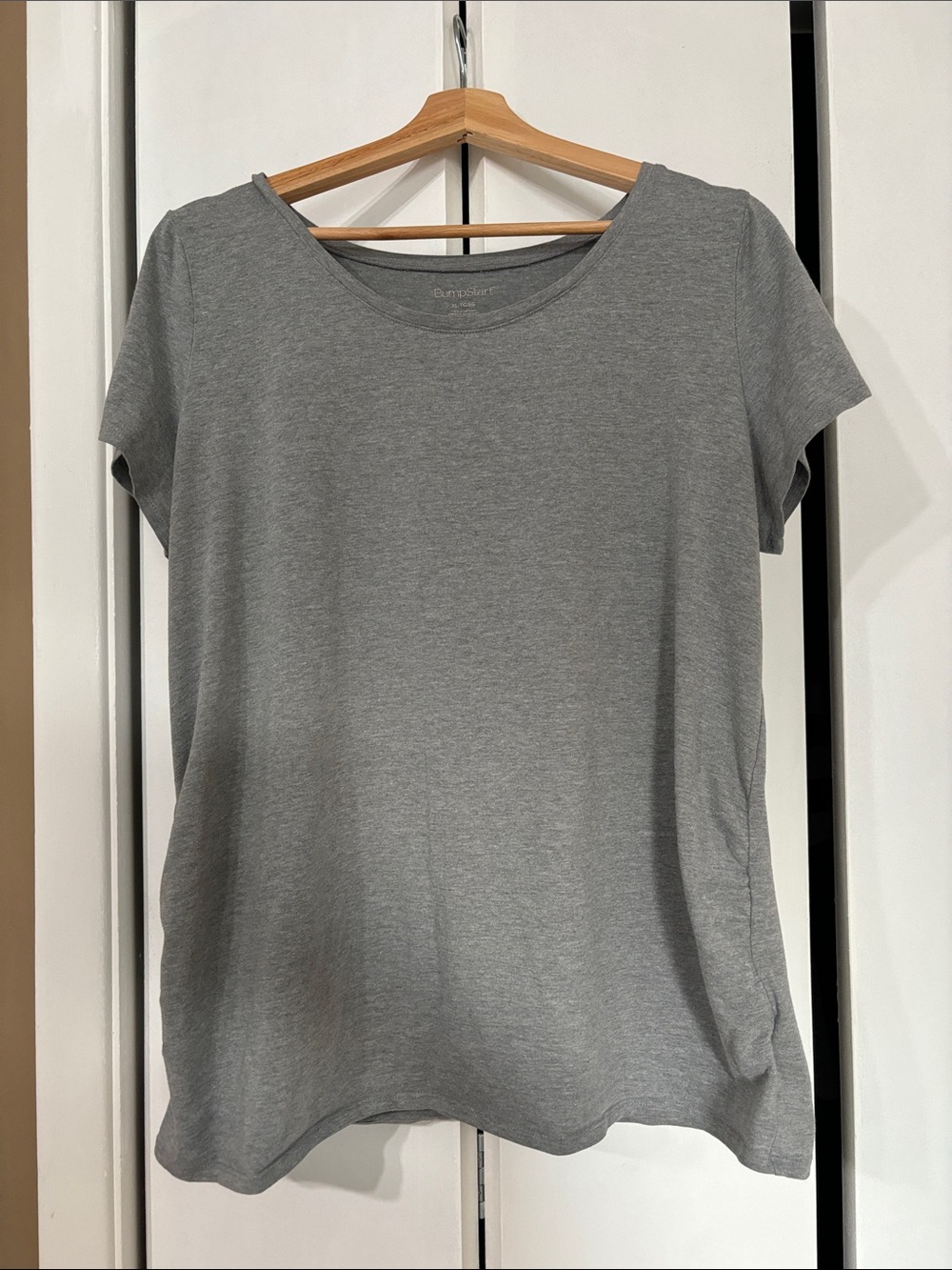 BumpStart maternity Heather Gray Short Sleeve Crewneck Tee